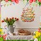 Easter Wreaths for Front Door Bunny Welcome Wood Sign Door Hanger Spring Decorations Easter Hanging Plaque Rabbit Sign Decorations for Home Coffee Shop Garden